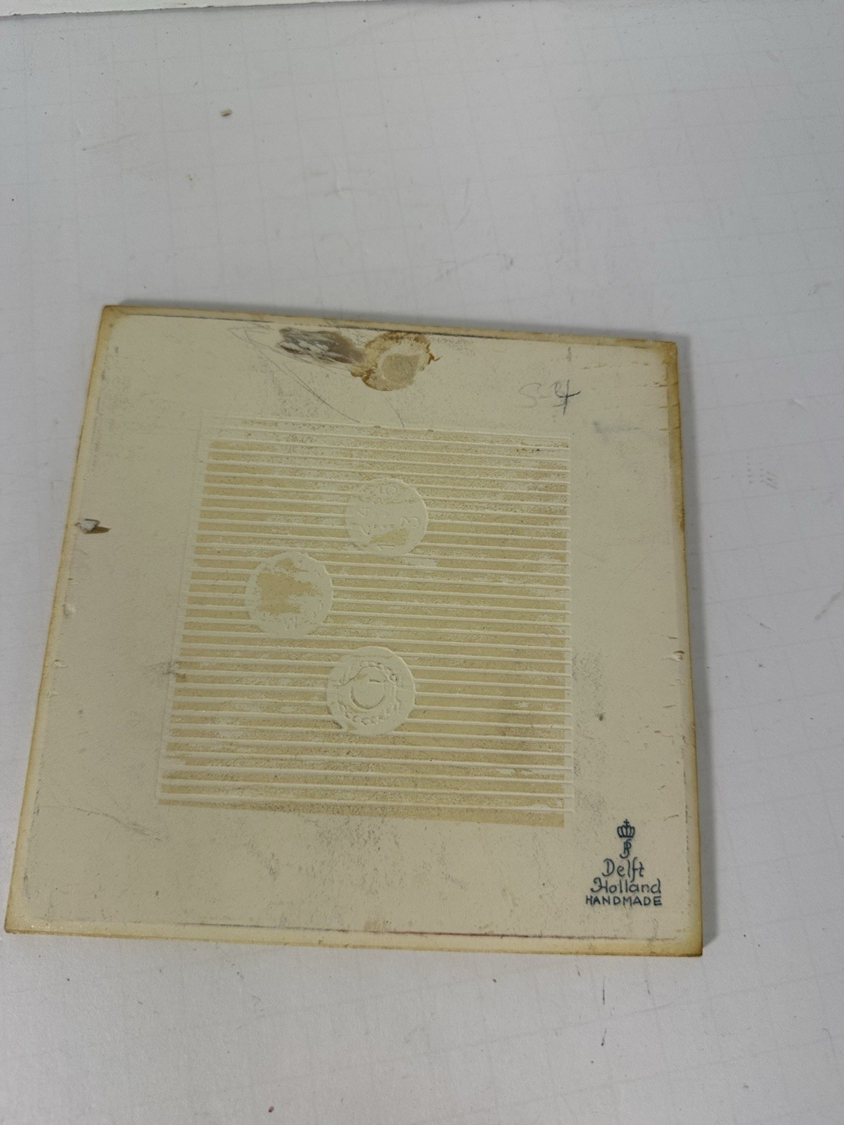 Vintage Blue Delft Tile Uroscopy Pharmacy Scholarship Program Apothecary 3 READ