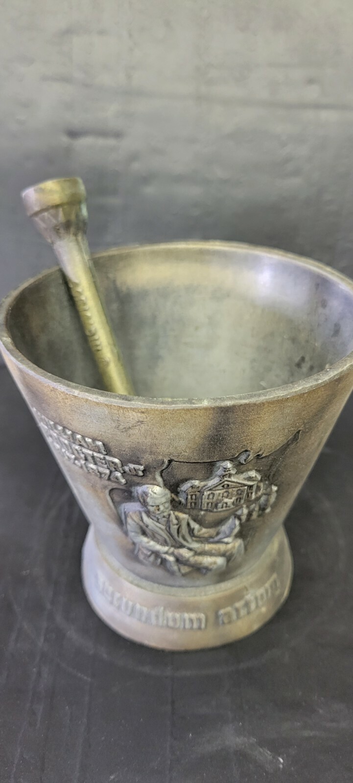 Vintage Brass Bronze Mortar and Pestle (WILLIAM PROCTER JR 1817 – 1874 ) RX