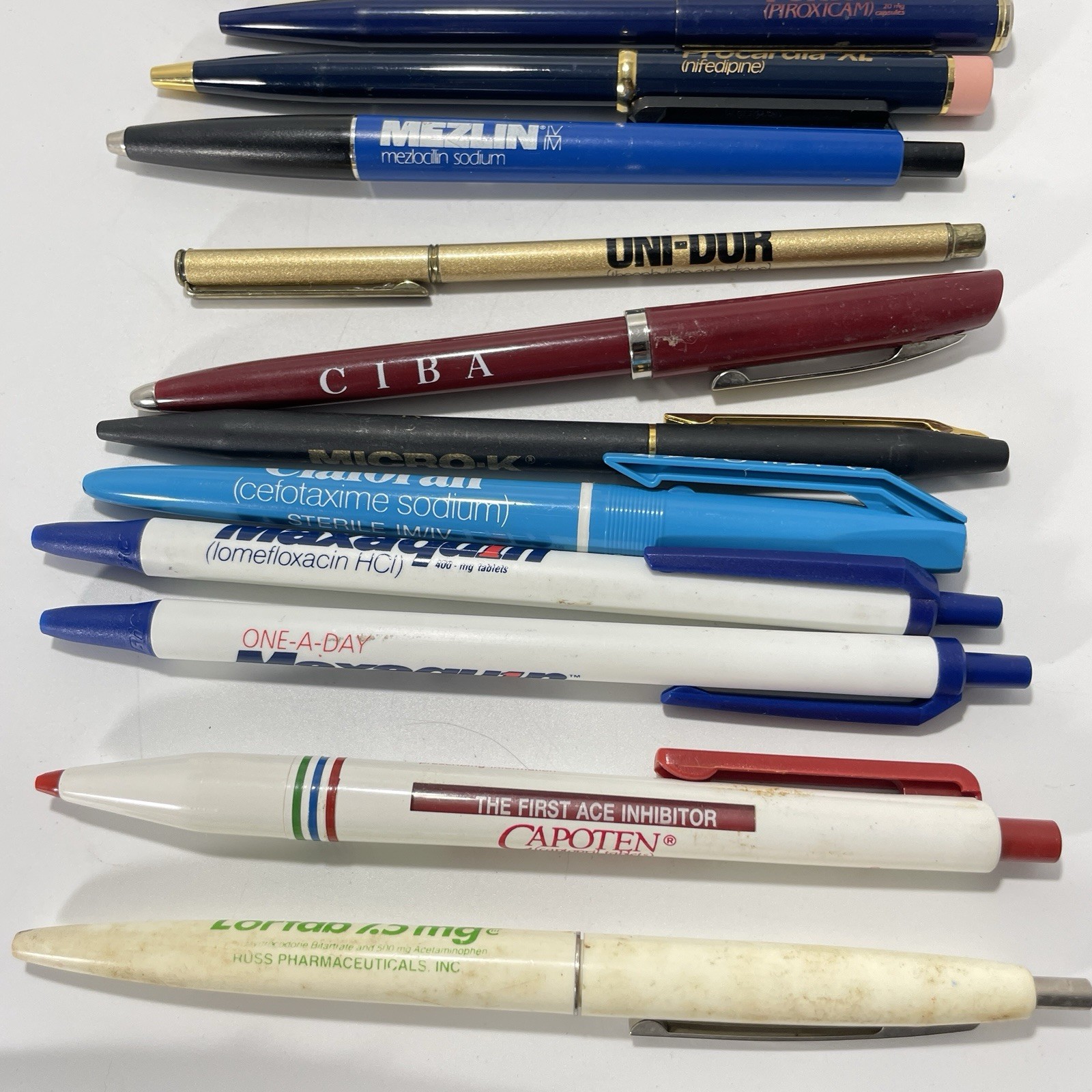 Vtg Pharmaceutical Rep Pens Lot – 20 Pens & 1 Pencil – Drug Promo Collectible