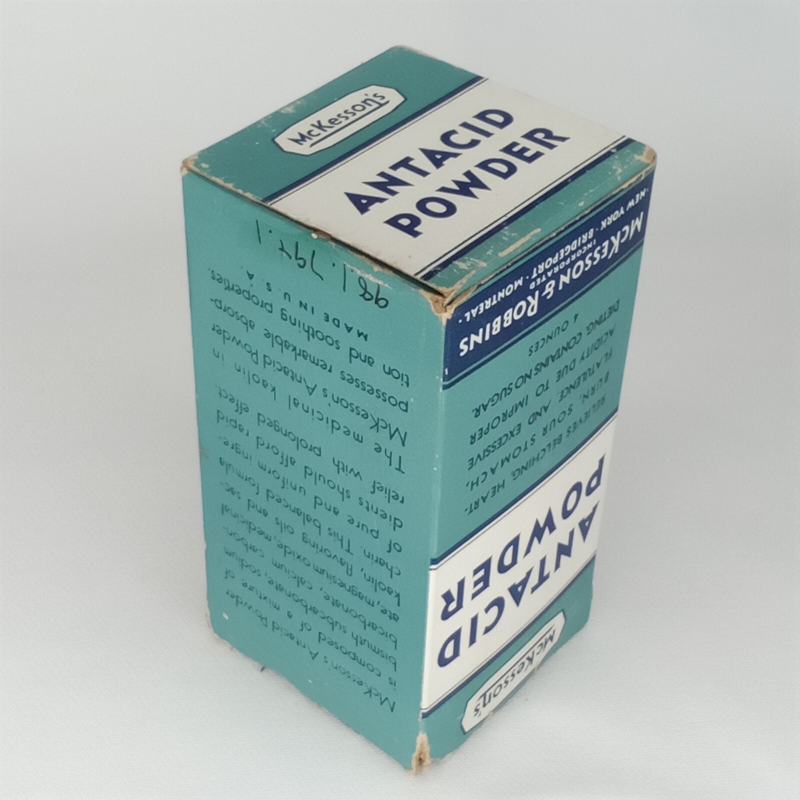 Vintage 1950s McKesson’s Antacid Powder Advertising Tin With Original Box