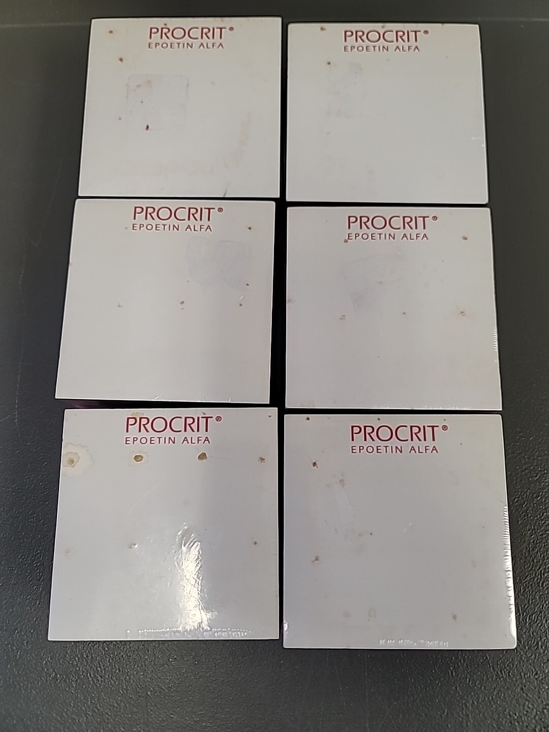 6 Pharmaceutical Drug Rep Note Pads Cube Procrit Epoetin Alfa Factory Sealed NOS
