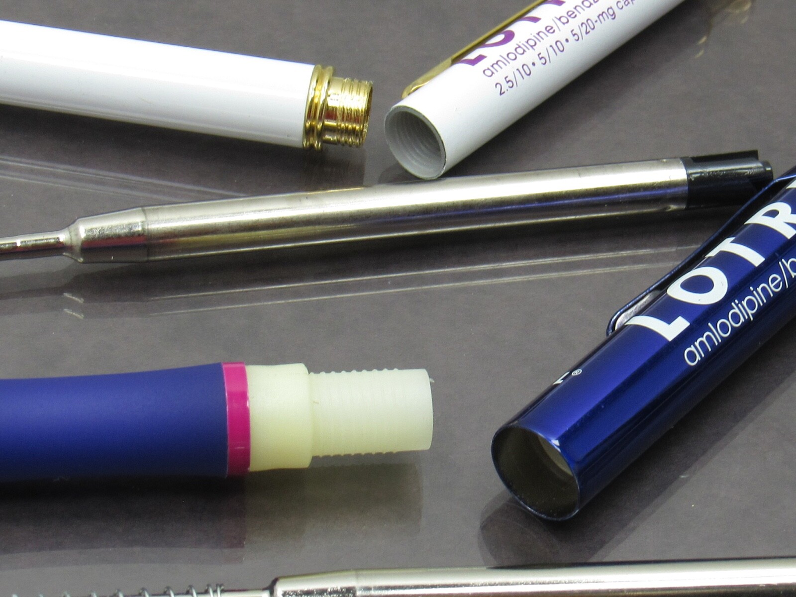 Lotrel Metal PENS Drug Rep Pharmaceutical Promo Medical Advertising Lot of 2