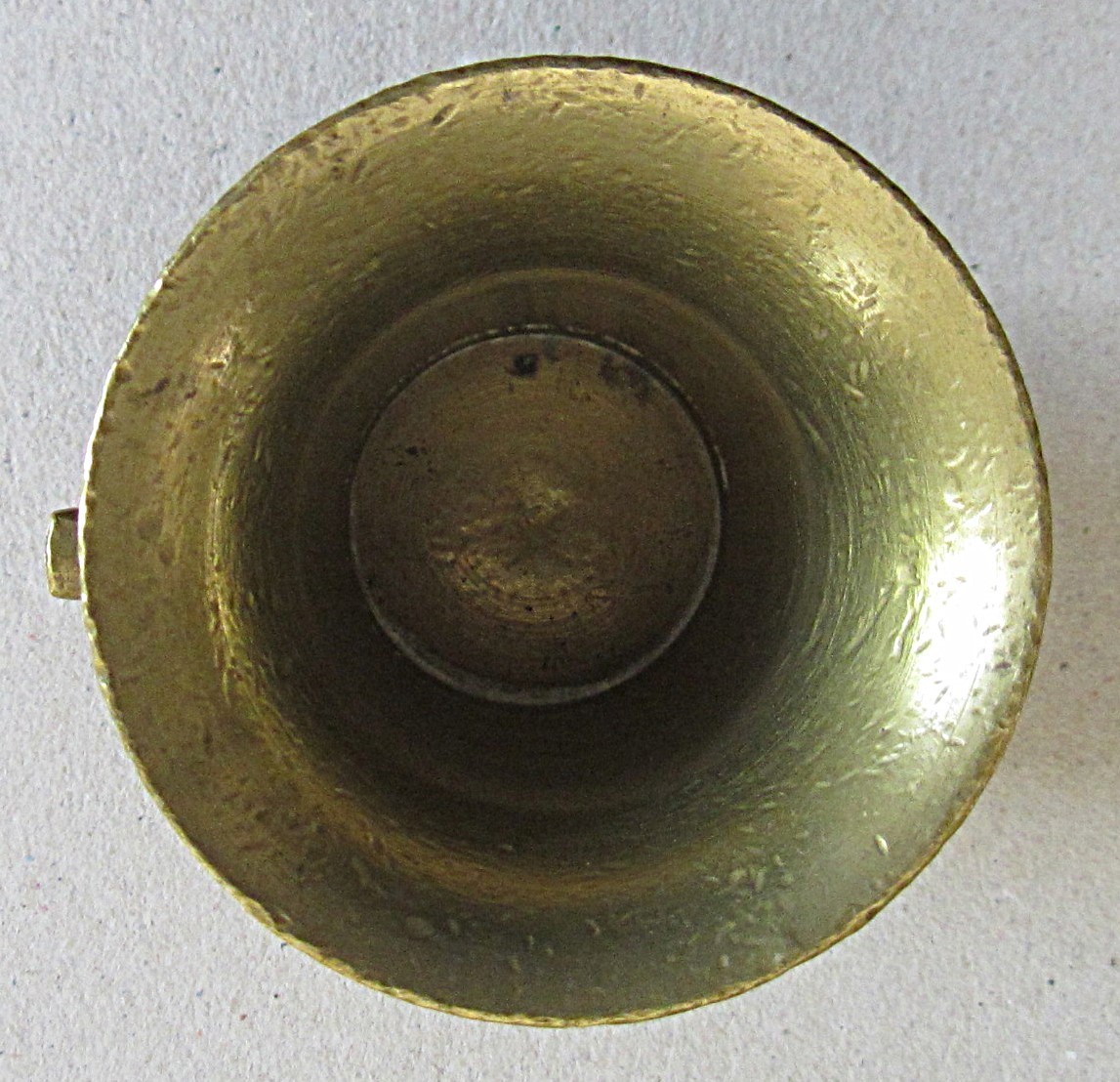 VINTAGE SMALL BRASS MORTAR WITH HANDLES~2 1/8” TALL~VERY GOOD