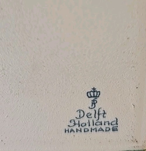 VINTAGE 1987 BLUE DELFT HOLLAND HANDMADE PILL TILE BURROUGHS WELLCOME CO.