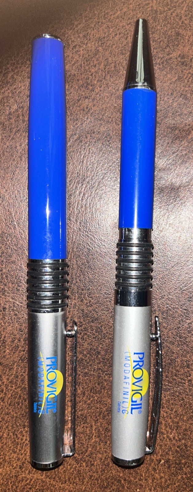 2 RARE Pharmaceutical Drug Rep Promo PROVIGIL Heavy Metal Pen Advertising FS