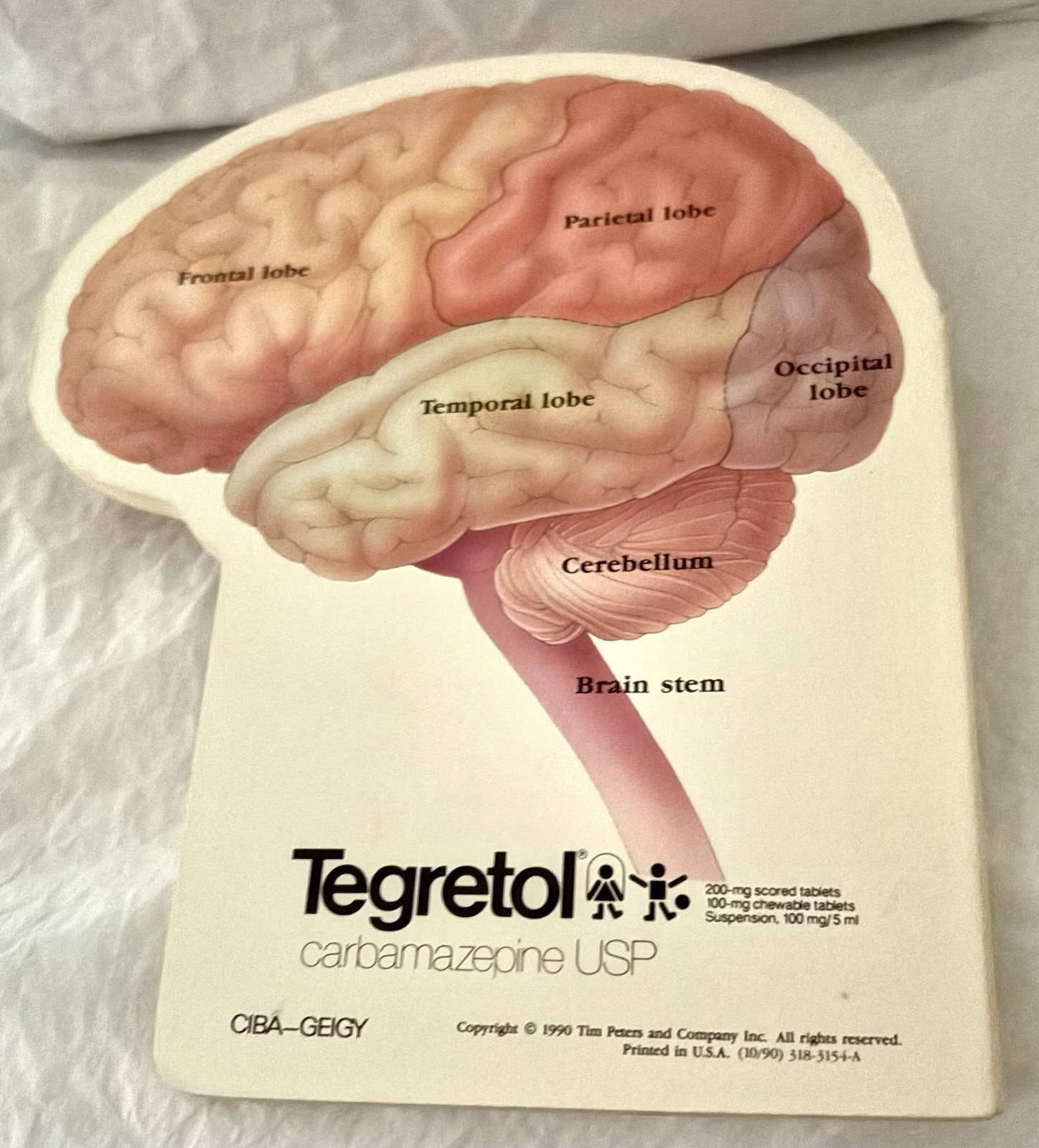 VTG 1990 TEGRETOL “PATIENT GUIDE TO THE HUMAN BRAIN” PHARMA LOGO ADVERTISING