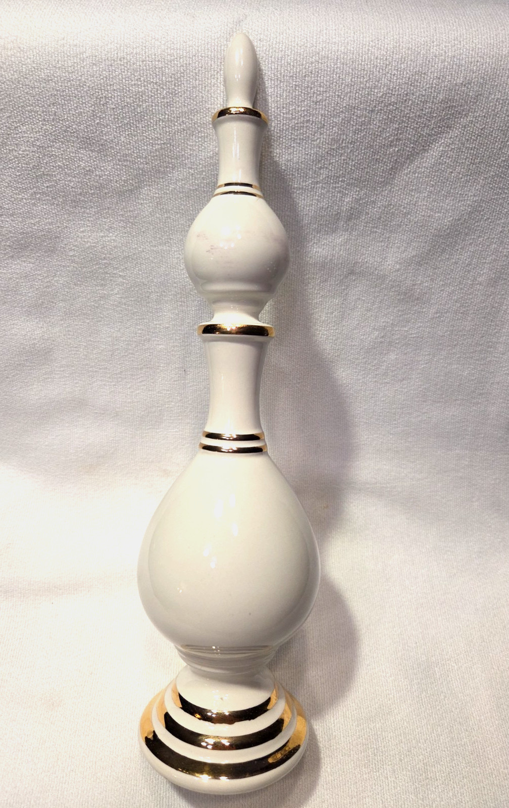 Vintage White Owens Illinois Ceramic Pharmacy Apothecary Finial display RX deco