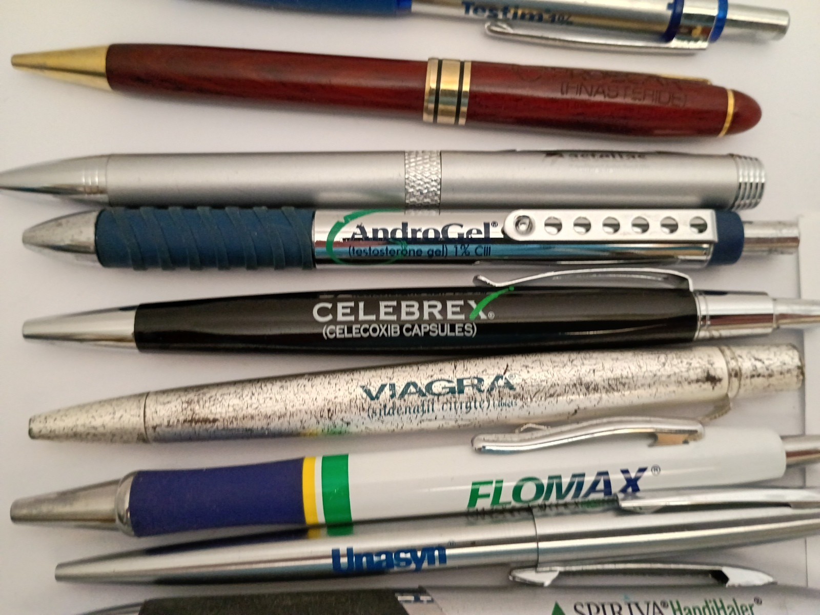 Lot 12 Big Pharma Drug Rep Pens Viagra Zyrtec Flomax AndroGel READ DESC.