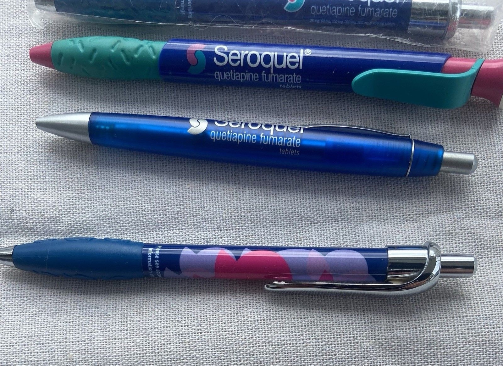 Drug Rep Seroquel Paper Notepad Collectible Pens Plastic Unique Pharmaceutical