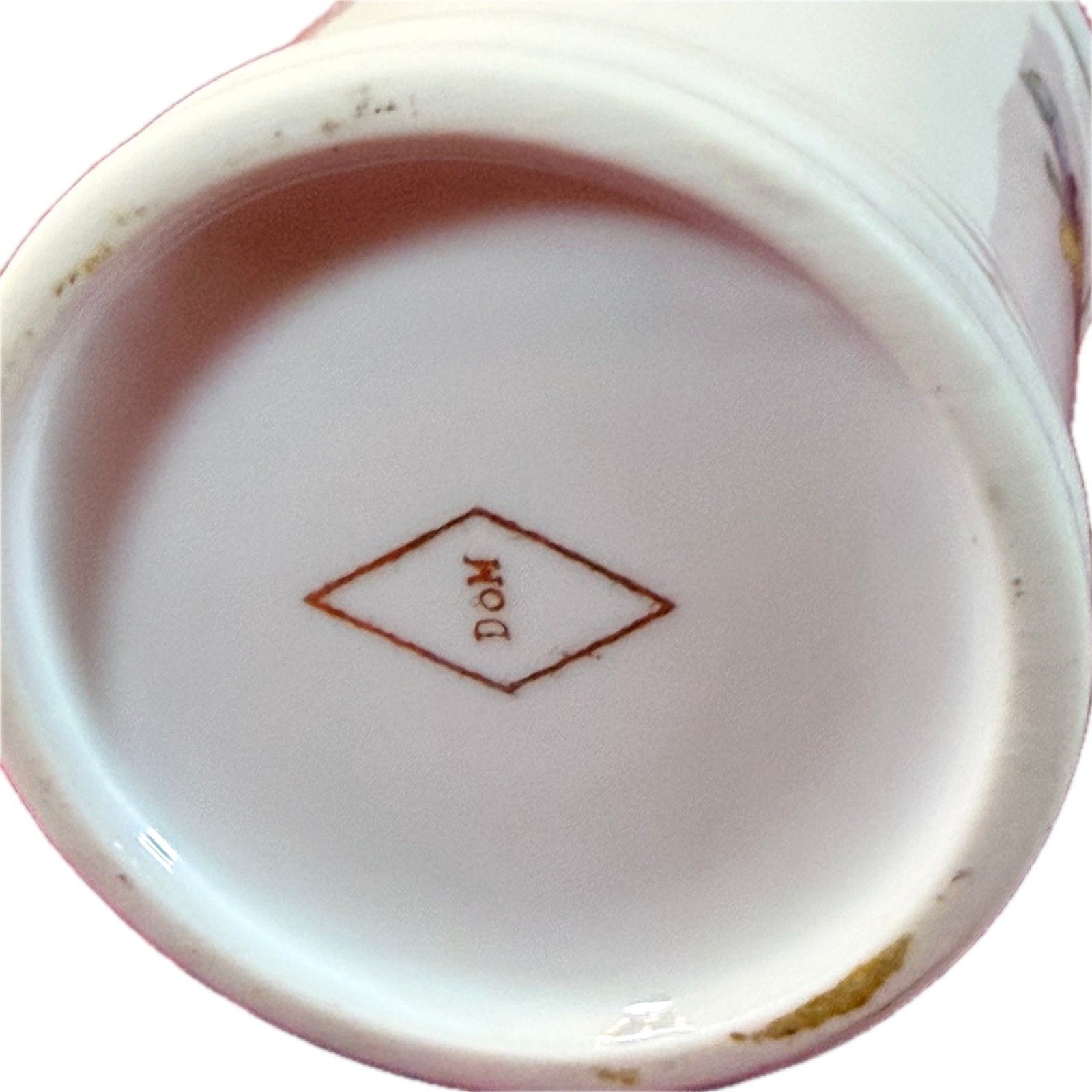 VTG DOM Japan Porcelain Apothecary Jar Pulvis Latin Crest Gold Trim Lidded 5″