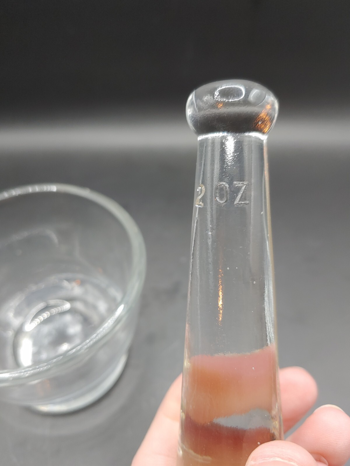 Vintage Apothecary Clear Glass Mortar & Pestle with Pouring Lip 4 oz. Capacity