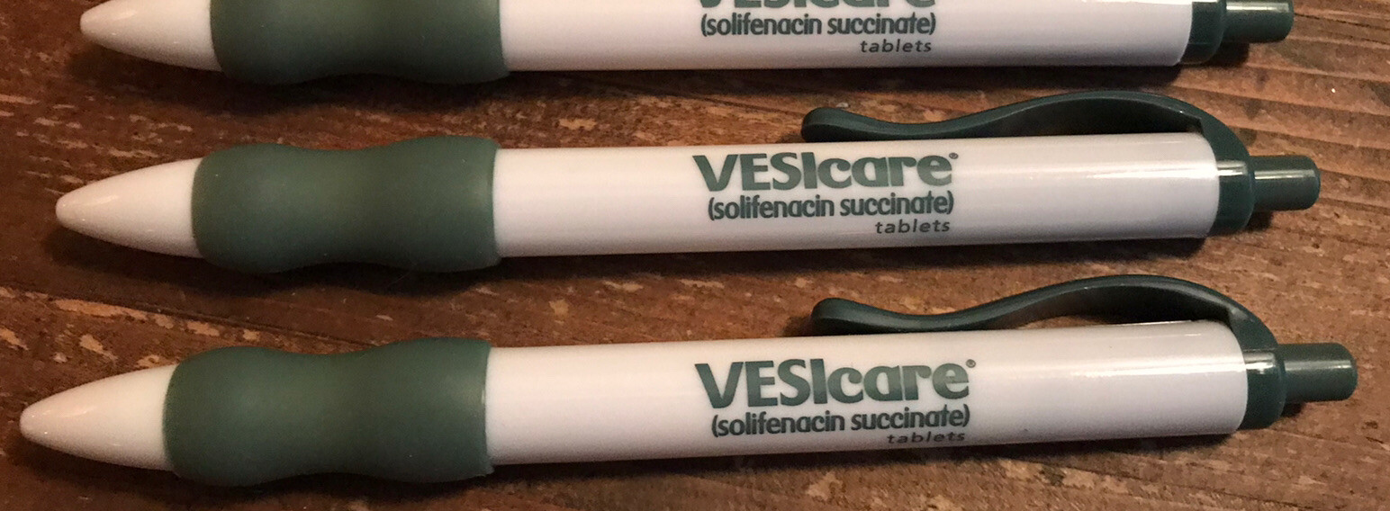 6 VESICARE PHARMACEUTICAL DRUG REP PENS COLLECTIBLE