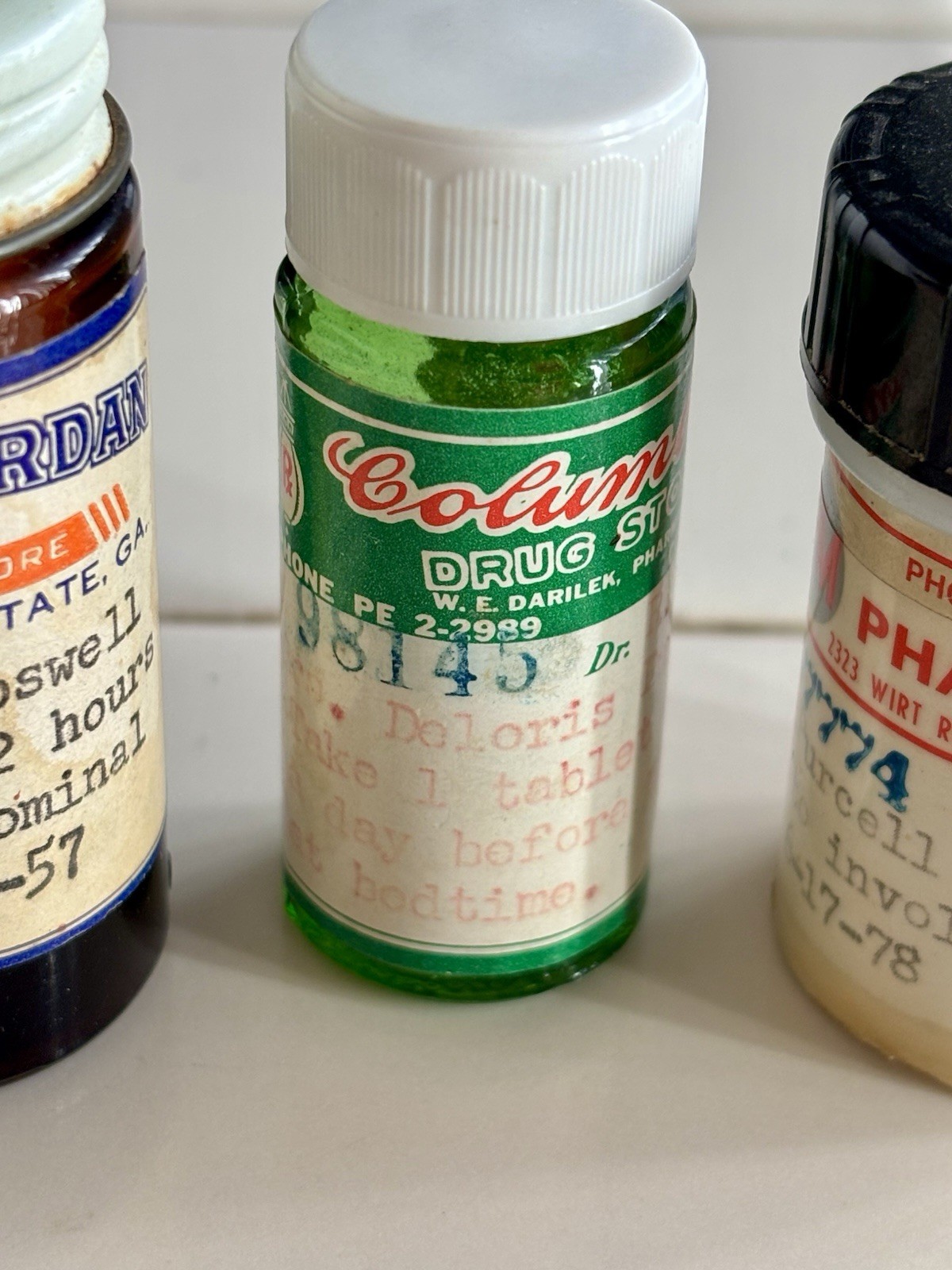 3 VTG Glass Prescription Bottle Clinic Pharmacy 1957 1971 1978