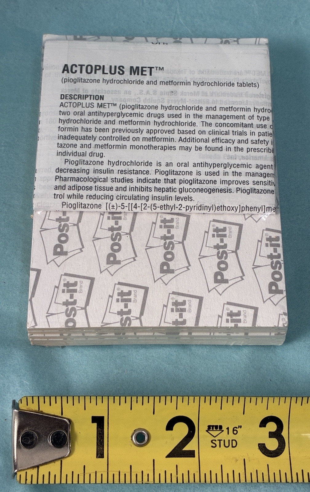 ACTOPLUS MET Drug Rep Pharmaceutical Collectible Memo Paper Note Pad SEALED