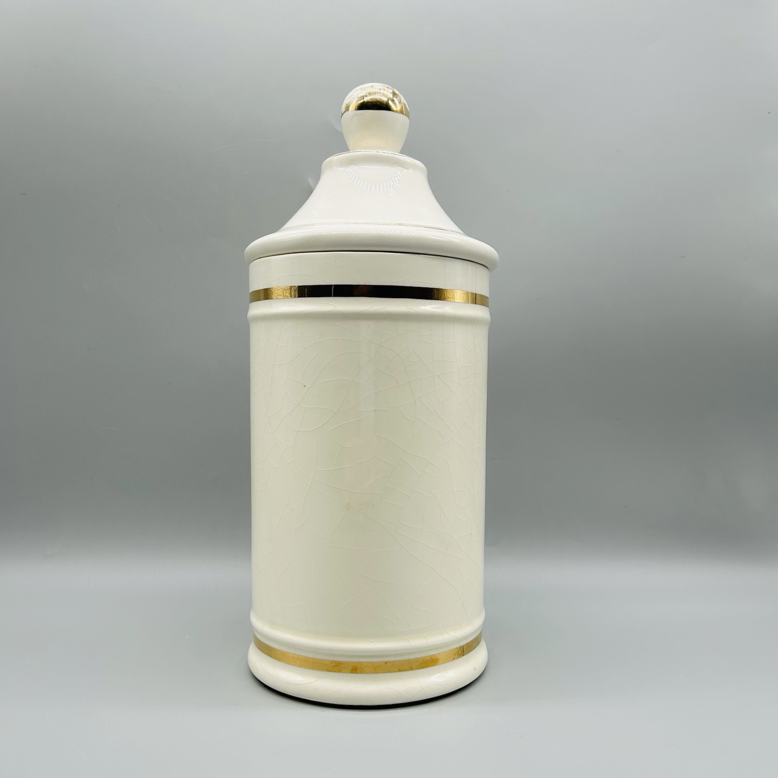 Vintage Cassia Fistula Lidded Ceramic Apothecary Jar Jeanne Robinette California