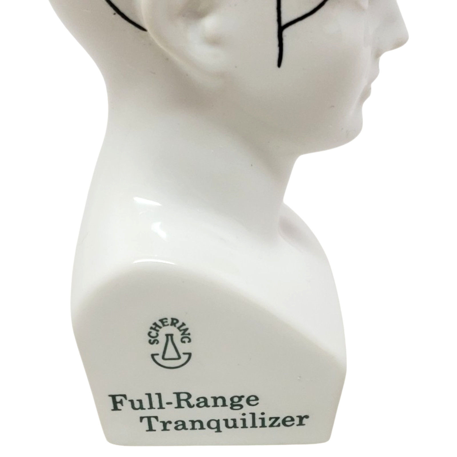Schering TRILAFON Tranquilizer Phrenology Head Ceramic Bust Figurine 1960s – D