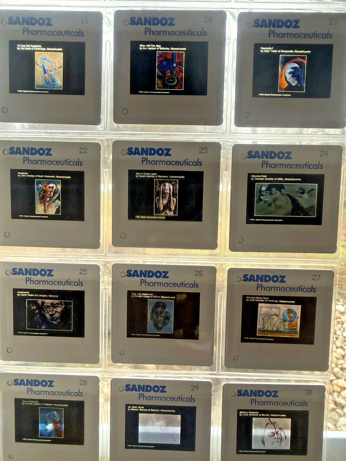 Rare 1982 SANDOZ Migraine Art Book “It’s All In Your Head” + 35mm SLIDES Pharma