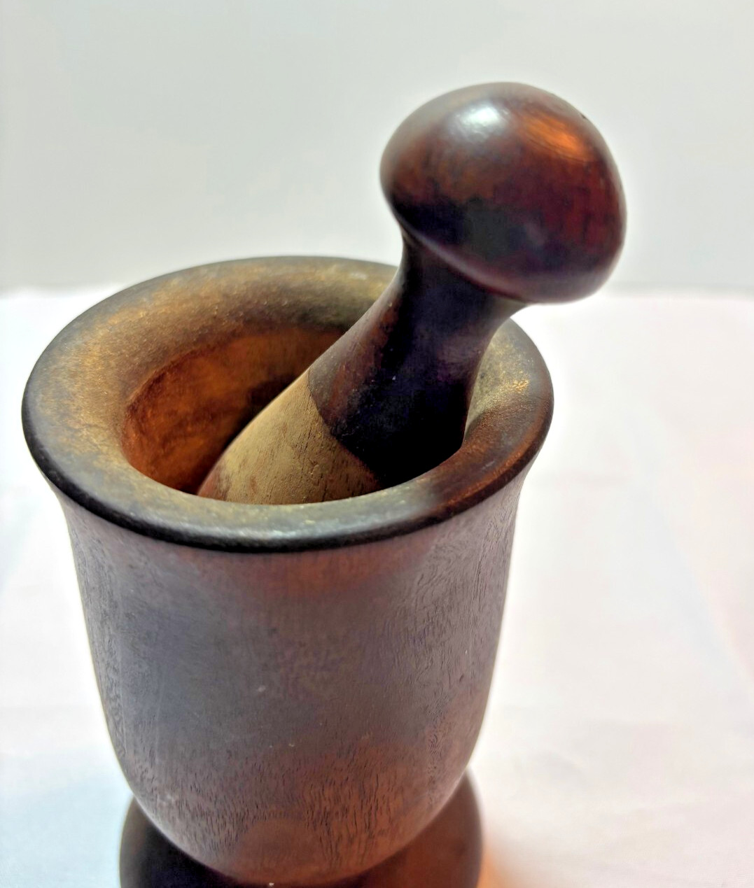 Vintage Wooden Apothecary Mortar & Pestle
