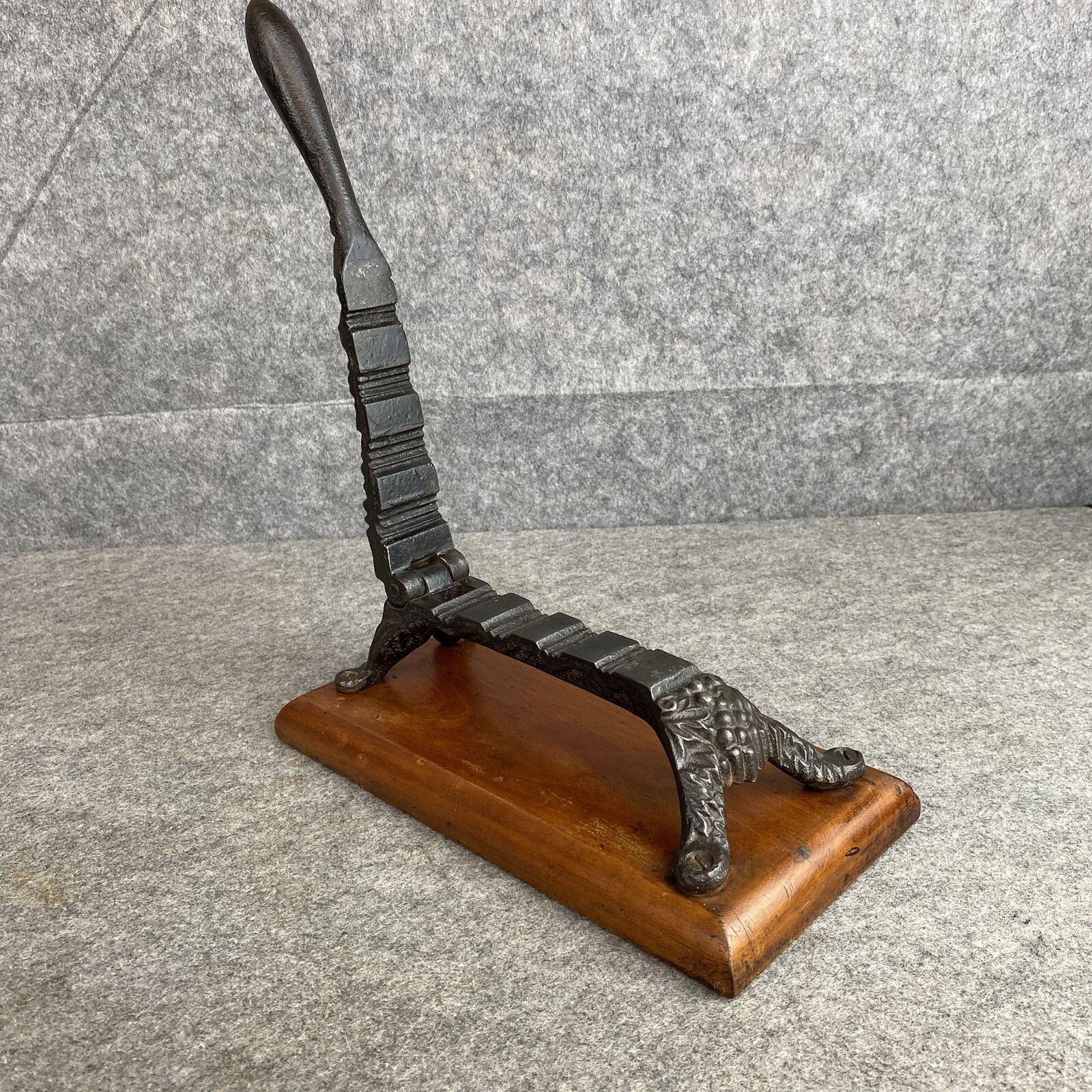 Apothecary Medical Cork Press Mounted on Wood Plinth Antique