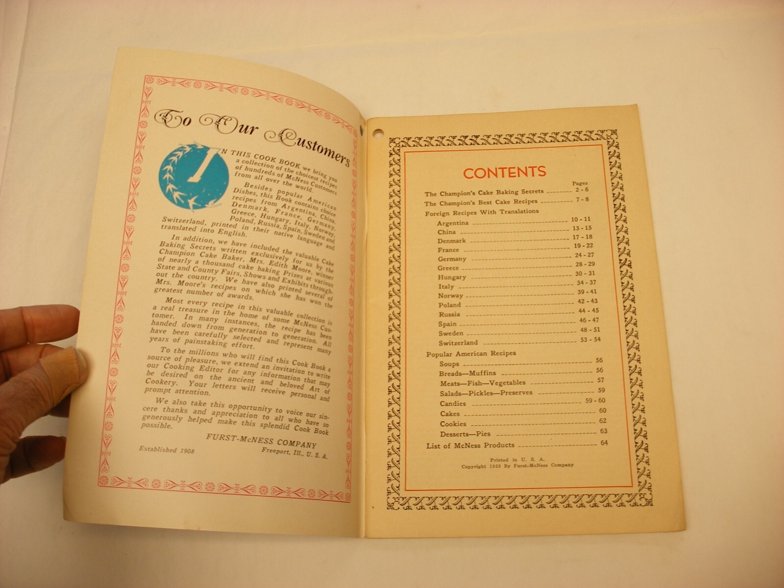 Vtg 1933 F. W. McNess Co. Freeport IL Pharmacy Medical Cure Cookbook