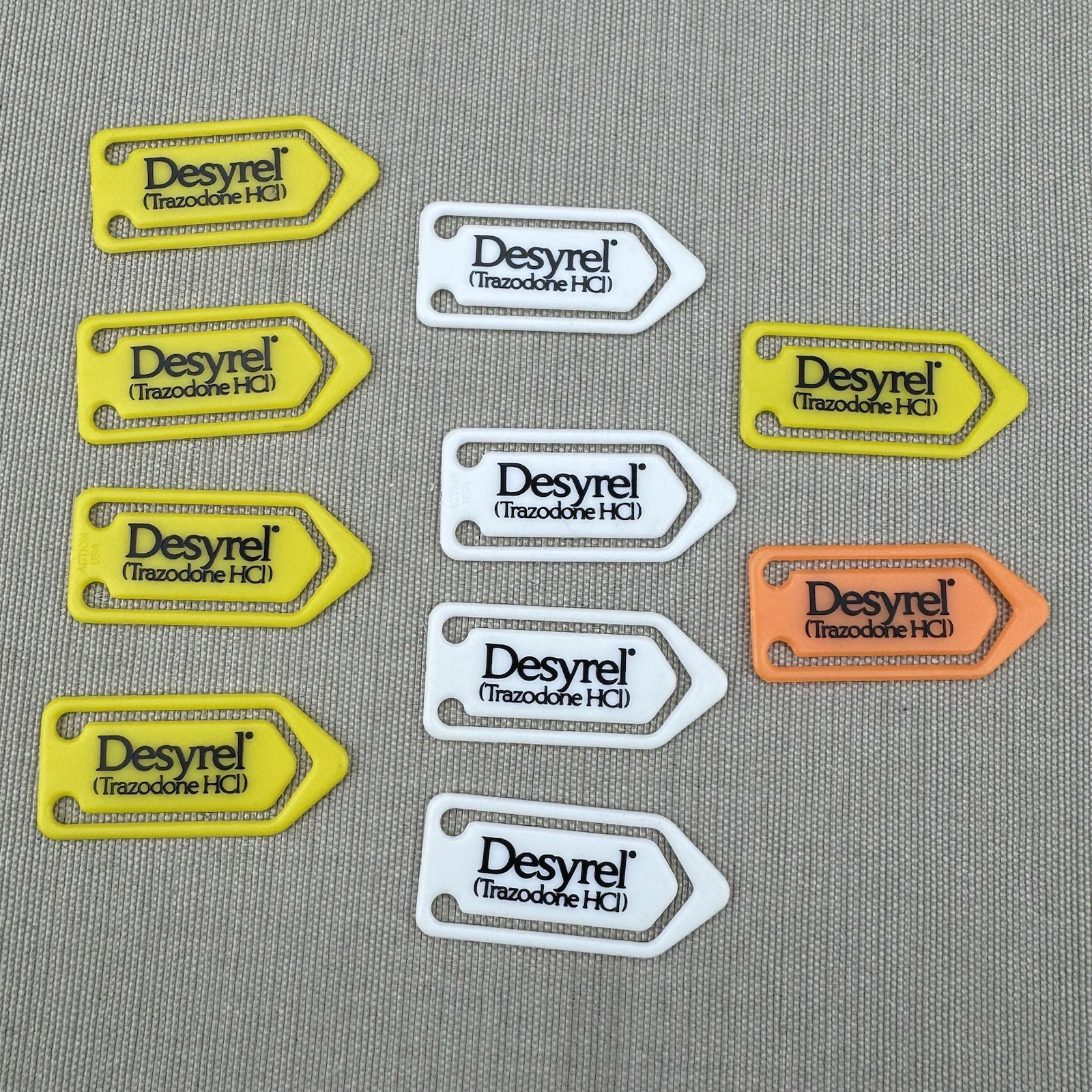 Trazodone Post-It Notes & Plastic Clips Vintage Drug Rep Swag Desyrel Dividose