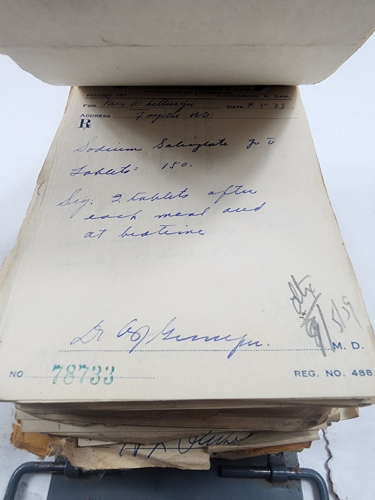 Prescription Atlas Rx Pad Paper Apothecary Druggist Pharmacy Medicine 1939