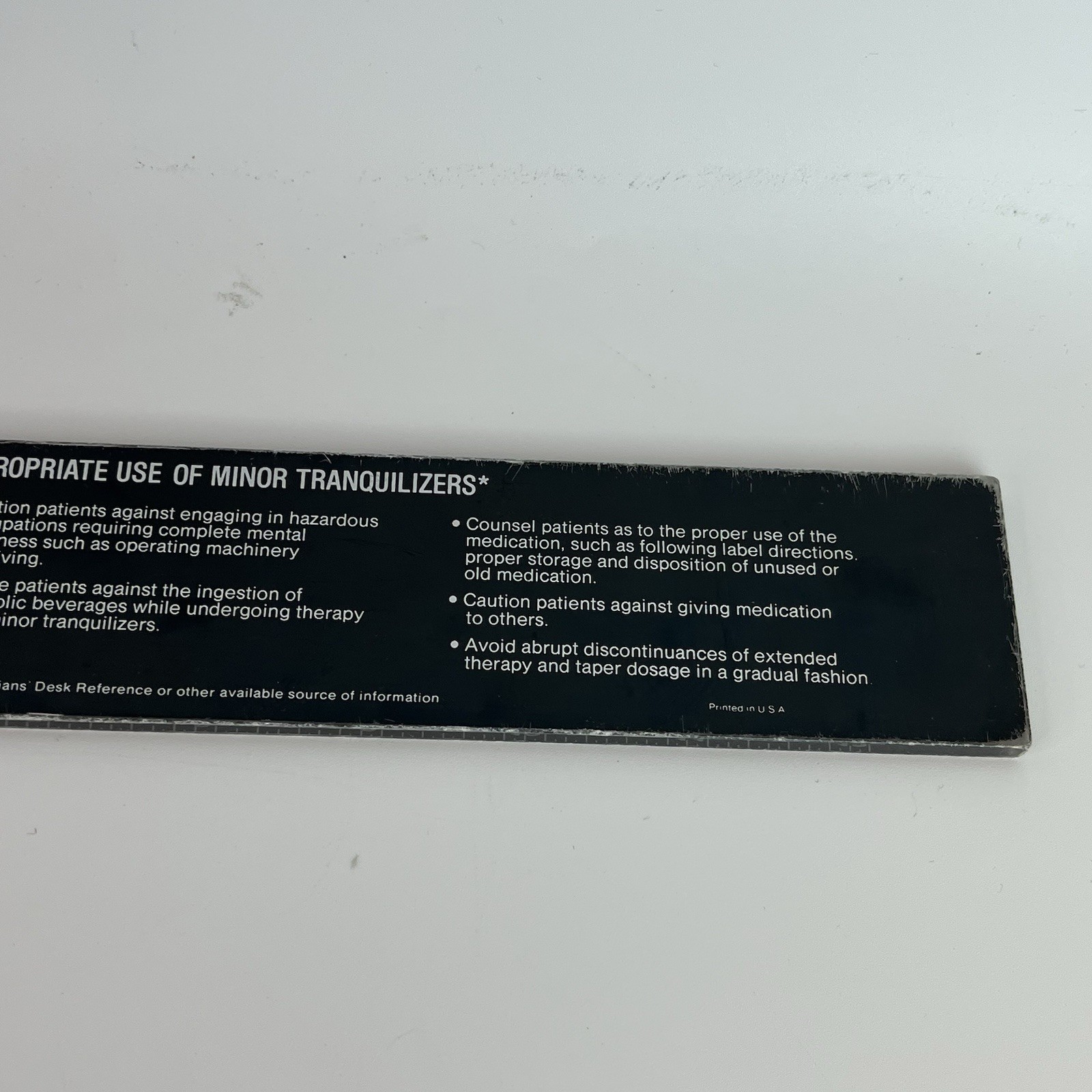 Vintage Roche Valium Black Plastic Ruler Pharmaceutical Ink Pens Lexapro Drug