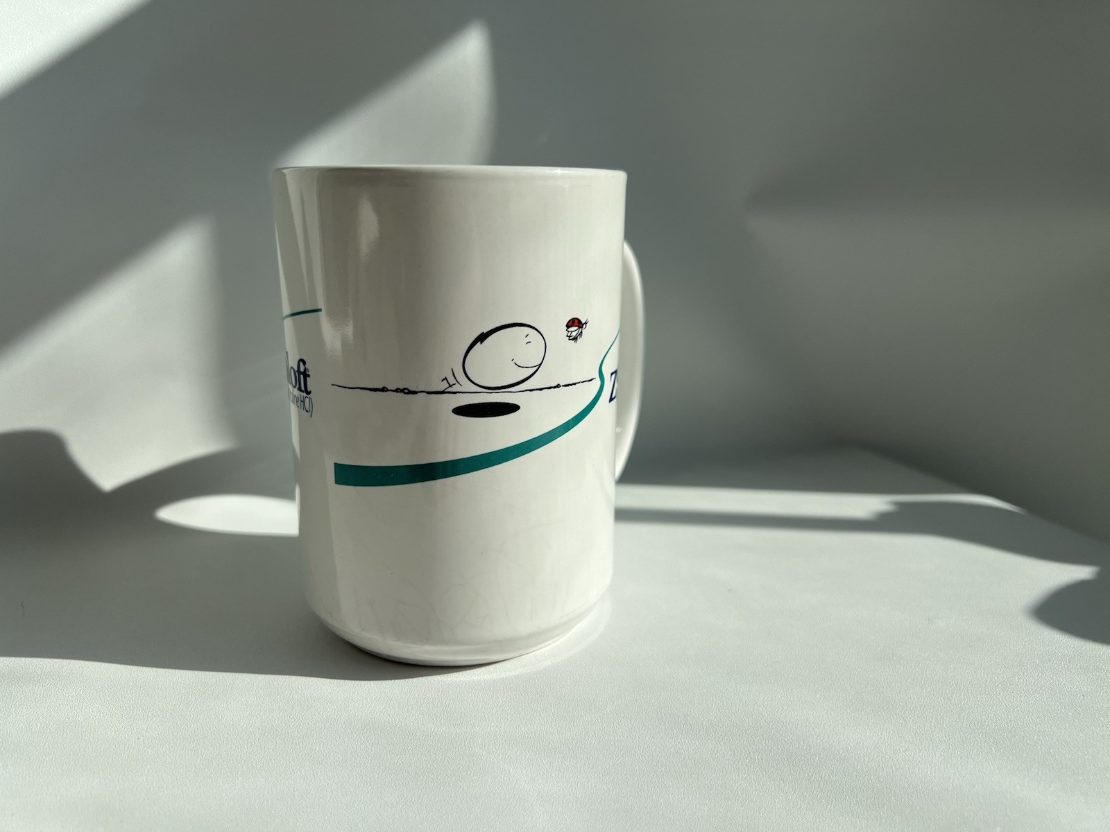 Pfizer Zoloft Coffee Mug Cup White Blue Pharmaceutical Promo Rep Advertising Y2K