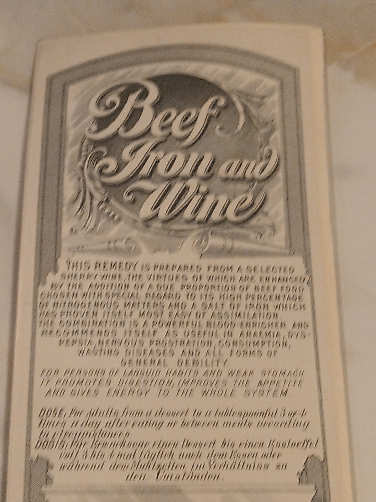 Henry Smith Registered Pharmacist medicine bottle label Wine & Iron Bethlehem PA