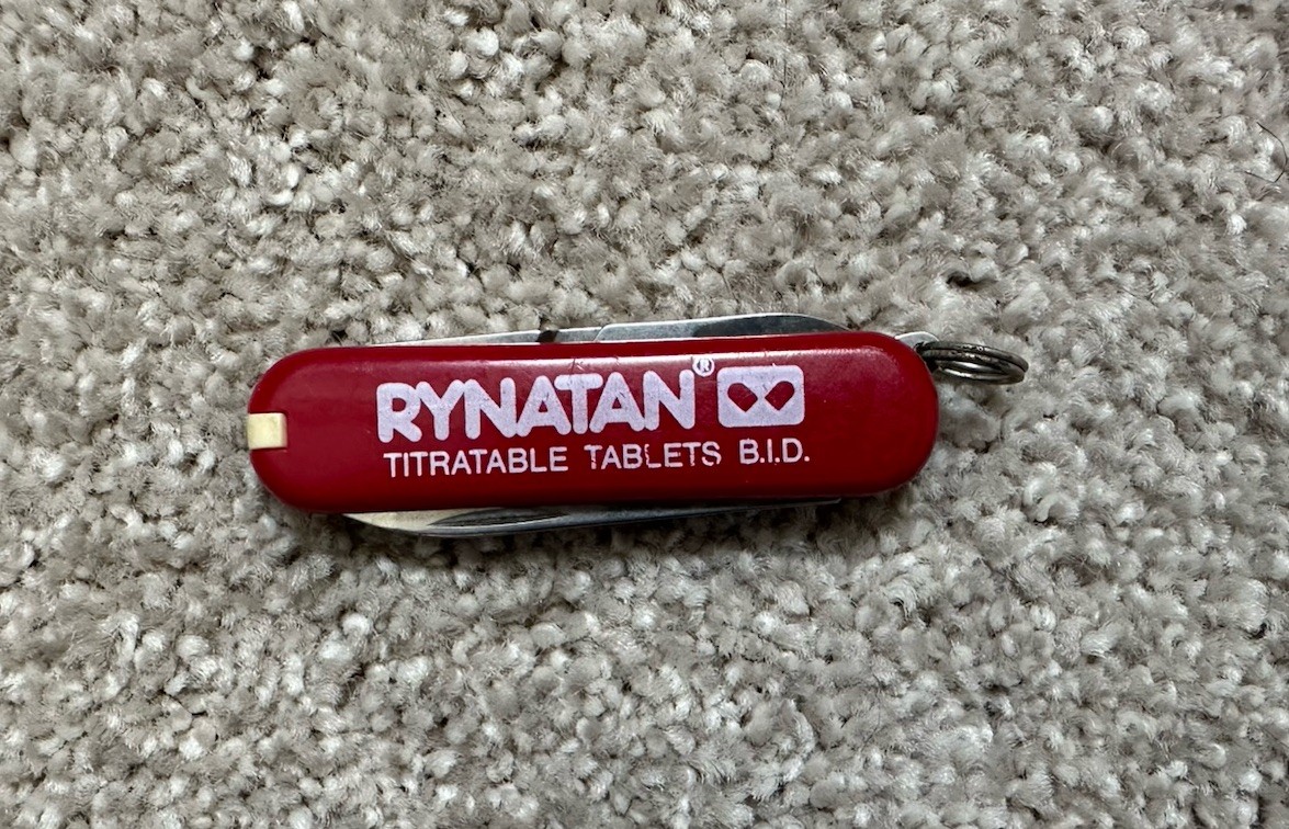 Vintage Rynatan Drug Rep Advertisement Small Swiss Army Knife Used