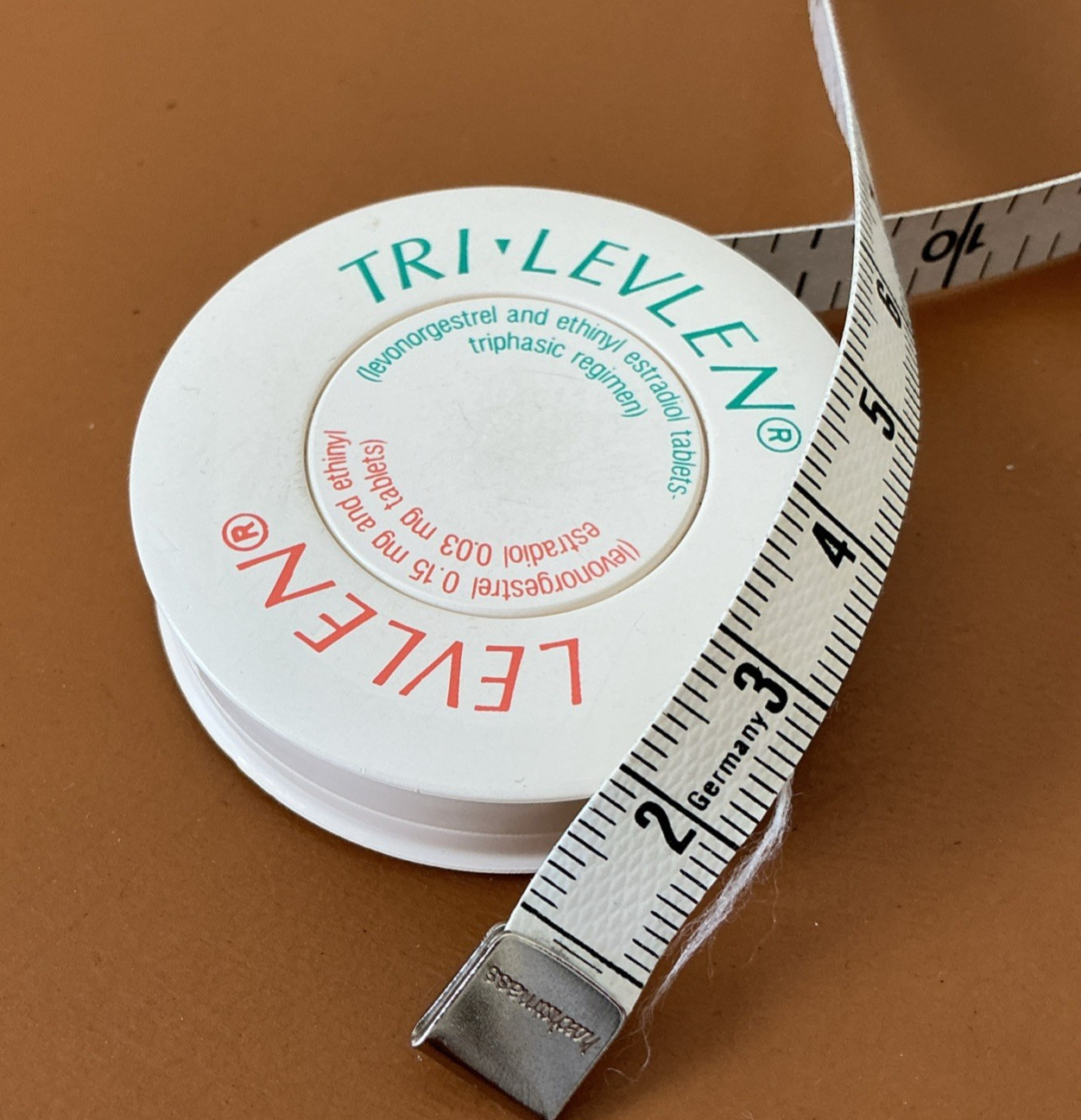 Tri-Levlen Pharmaceutical Advertising 1970s Birth Control History Tape Measure