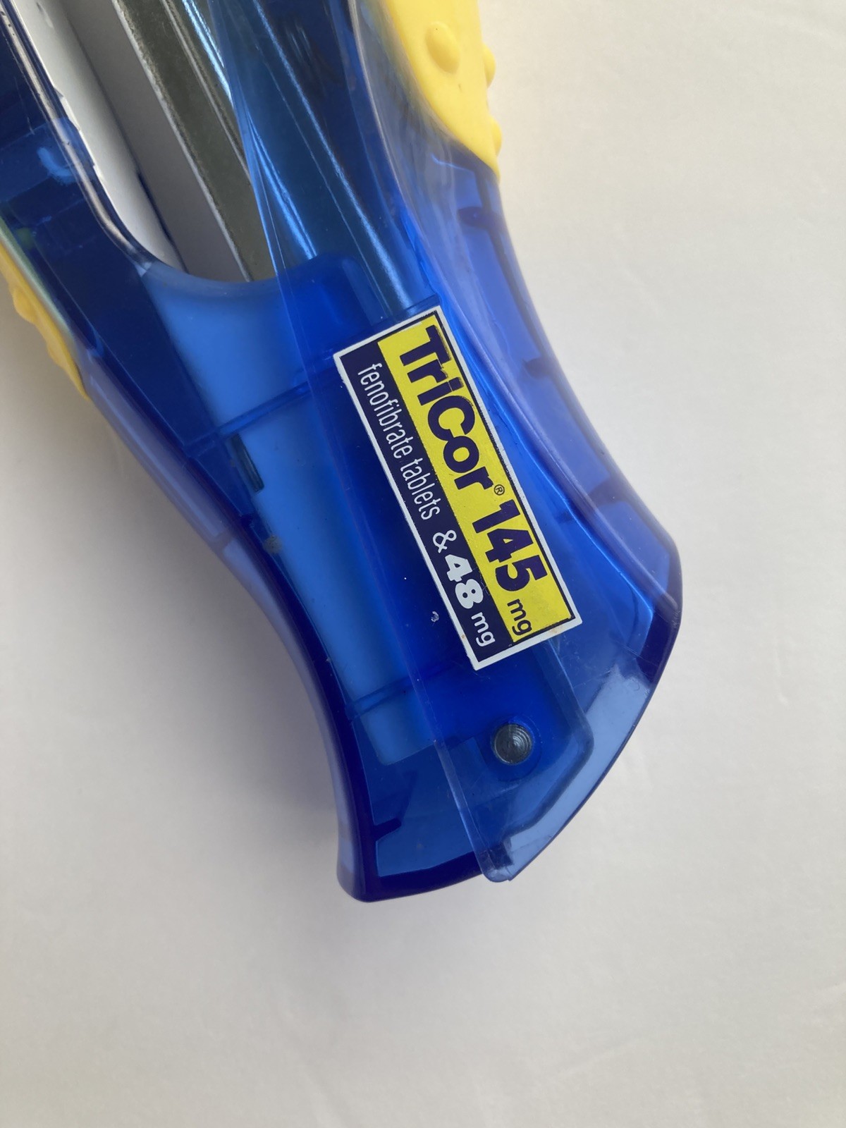 TriCor Stapler Drug Rep Promo Swag 2000s Blue Yellow Collector