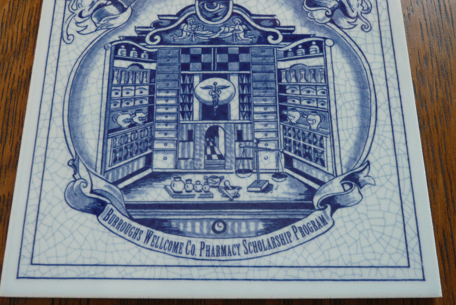 Burroughs Wellcome Co. Pharmacy Scholarship Program ~ 2 Delft Ceramic Tiles 1993