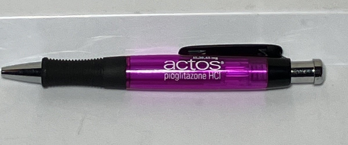 Drug Rep Actoplus Met Plastic/Metal Pen Pharmaceutical Promo Advertising Actos