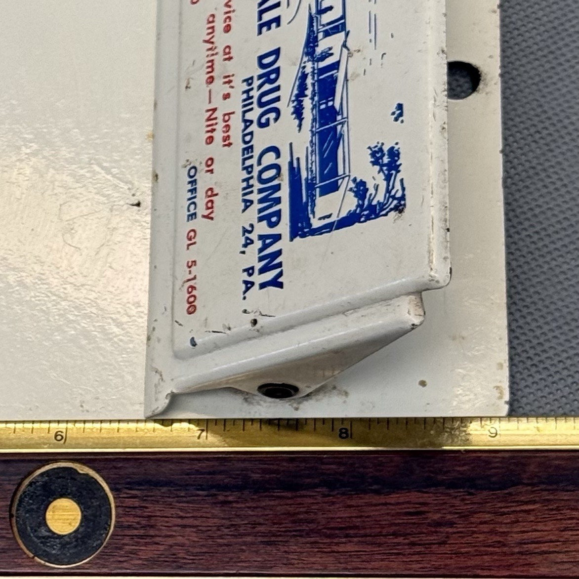 Vintage Metal Mini Clipboard Advertising West Wholesale Drug Co Philadelphia