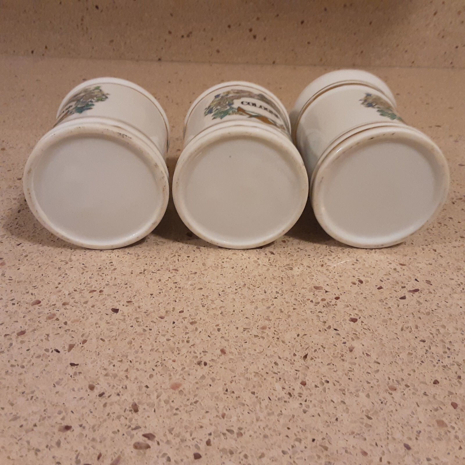 Set of 3 Vintage Ceramic Apothecary Pharmacy Jars with Lids