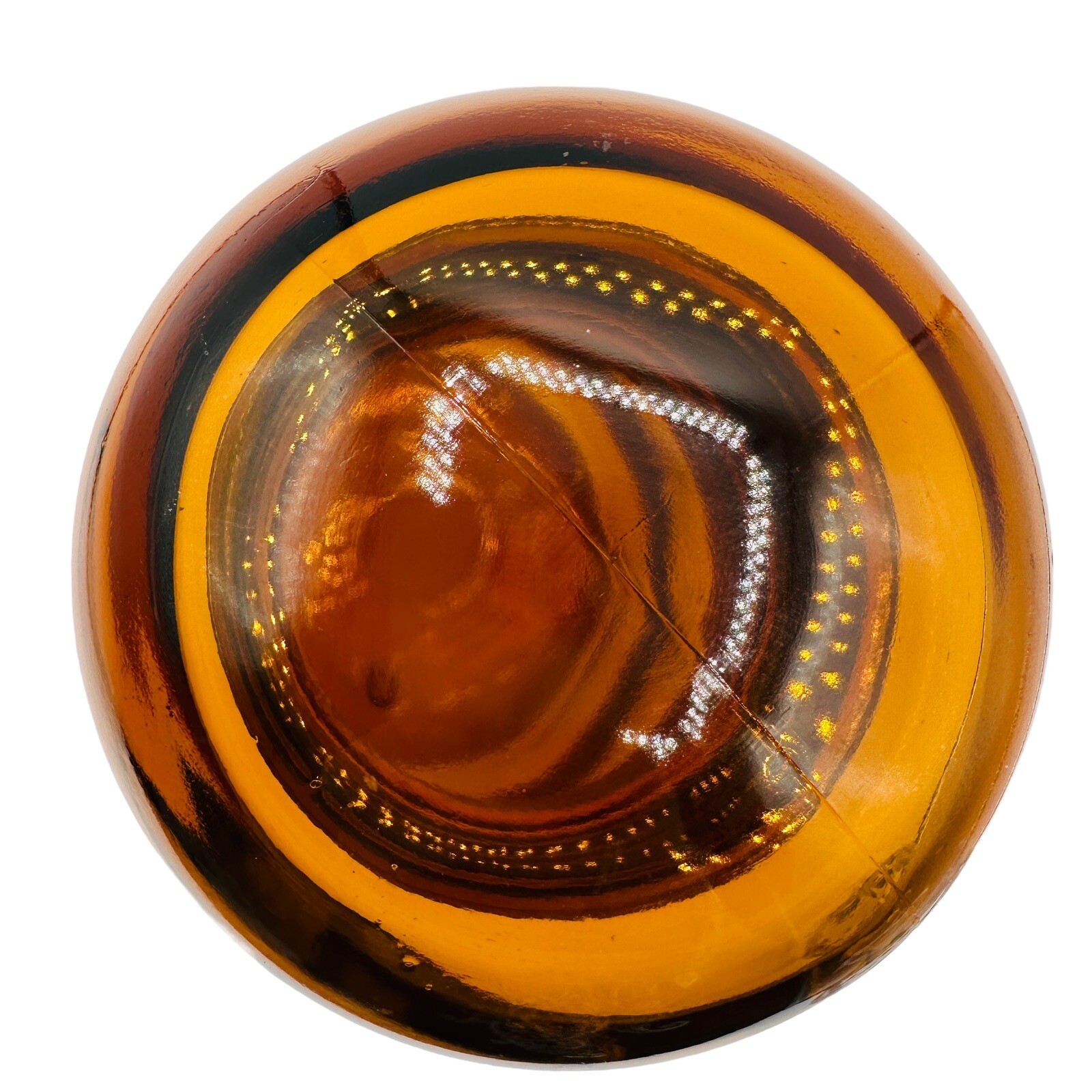 Vintage Amber Brown Apothecary Jar & Hollow Sealed Stopper Made In Belgium