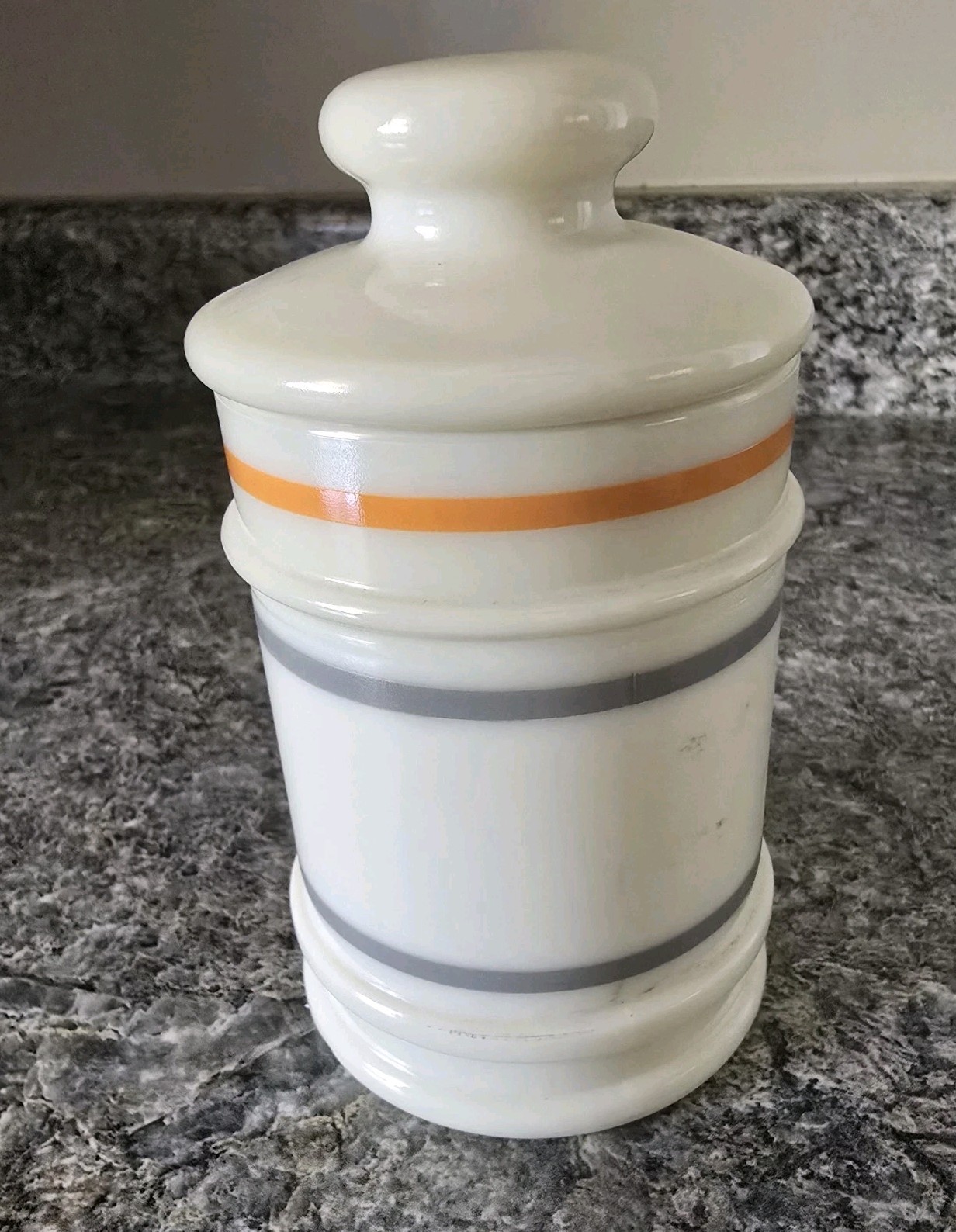 VTG Pharmacy Jar Darvon Compound-65 Custard Glass Apothecary Jar with Lid