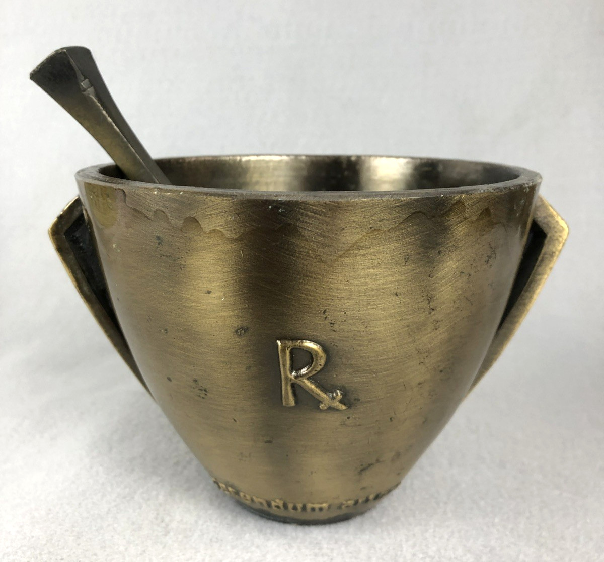 Rx Pharmacy Class 1973 Secundum Artem Brass Mortar and Pestle Schering HEAVY