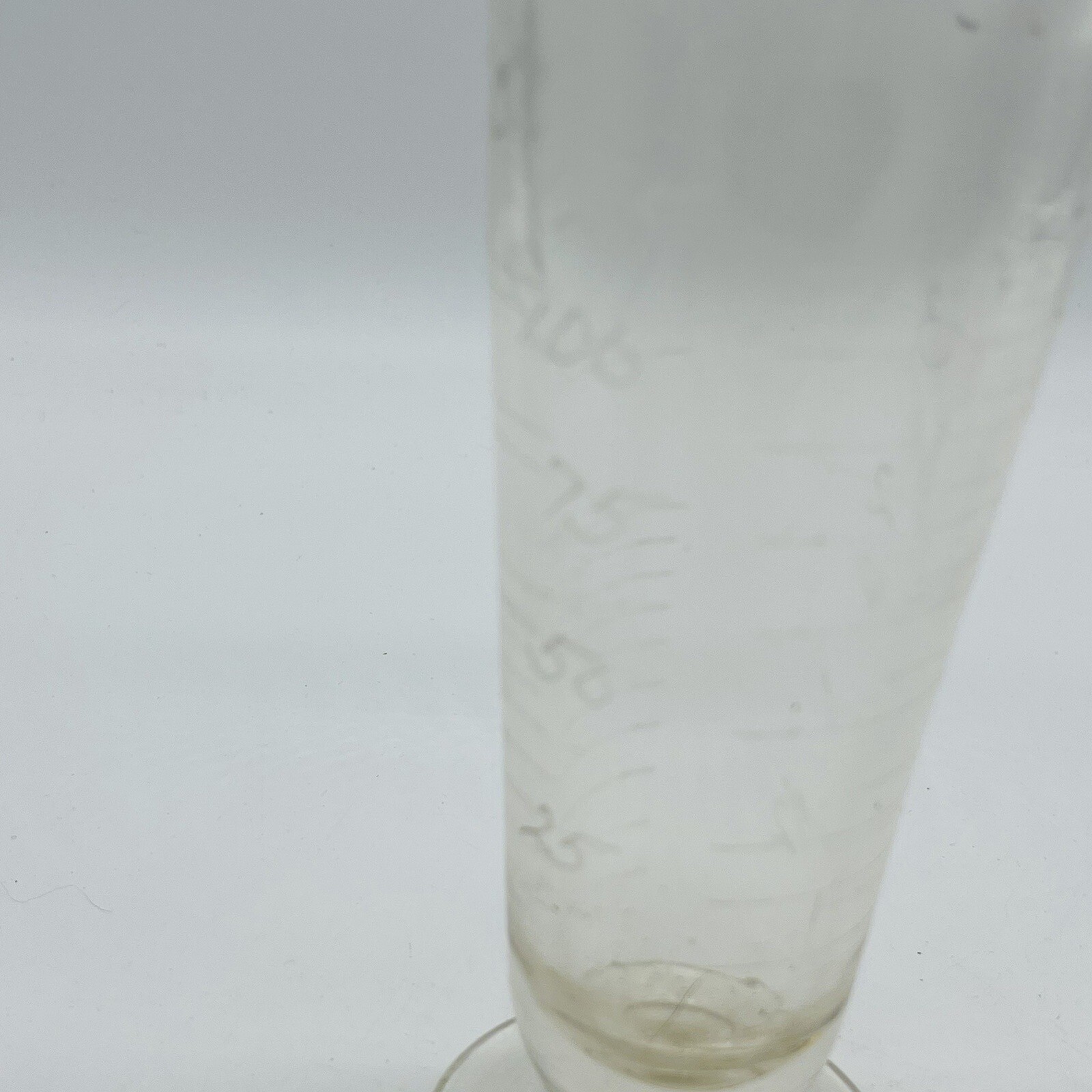 VINTAGE ETCHED GLASS FOOTED MEASURING BEAKER LAB APOTHECARY