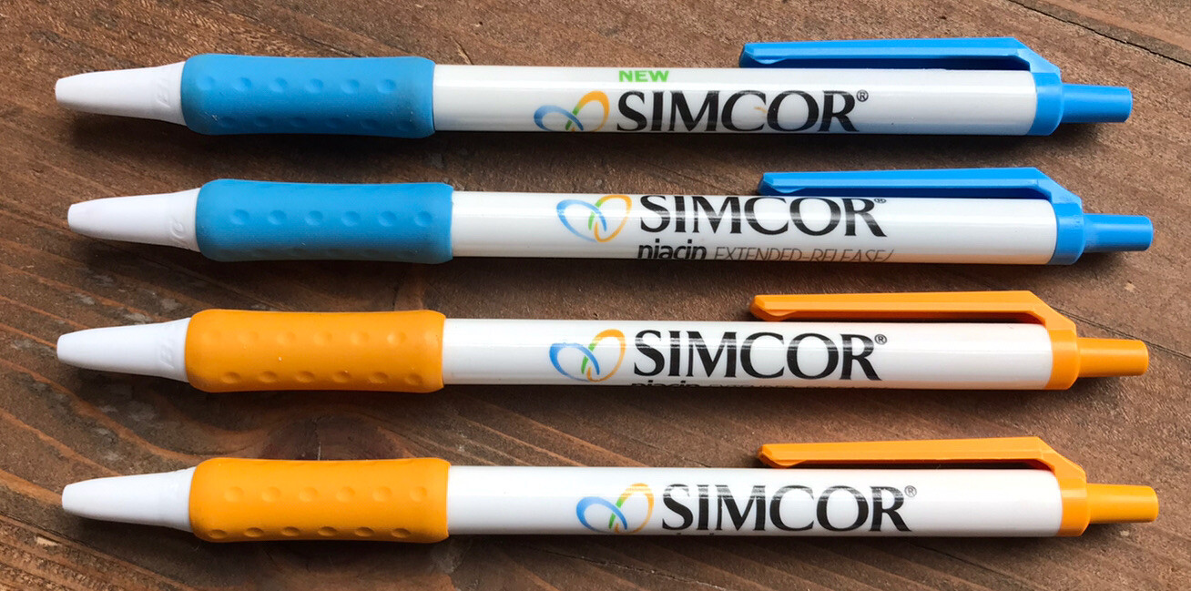 4 SIMCOR PHARMACEUTICAL DRUG REP PENS COLLECTIBLE