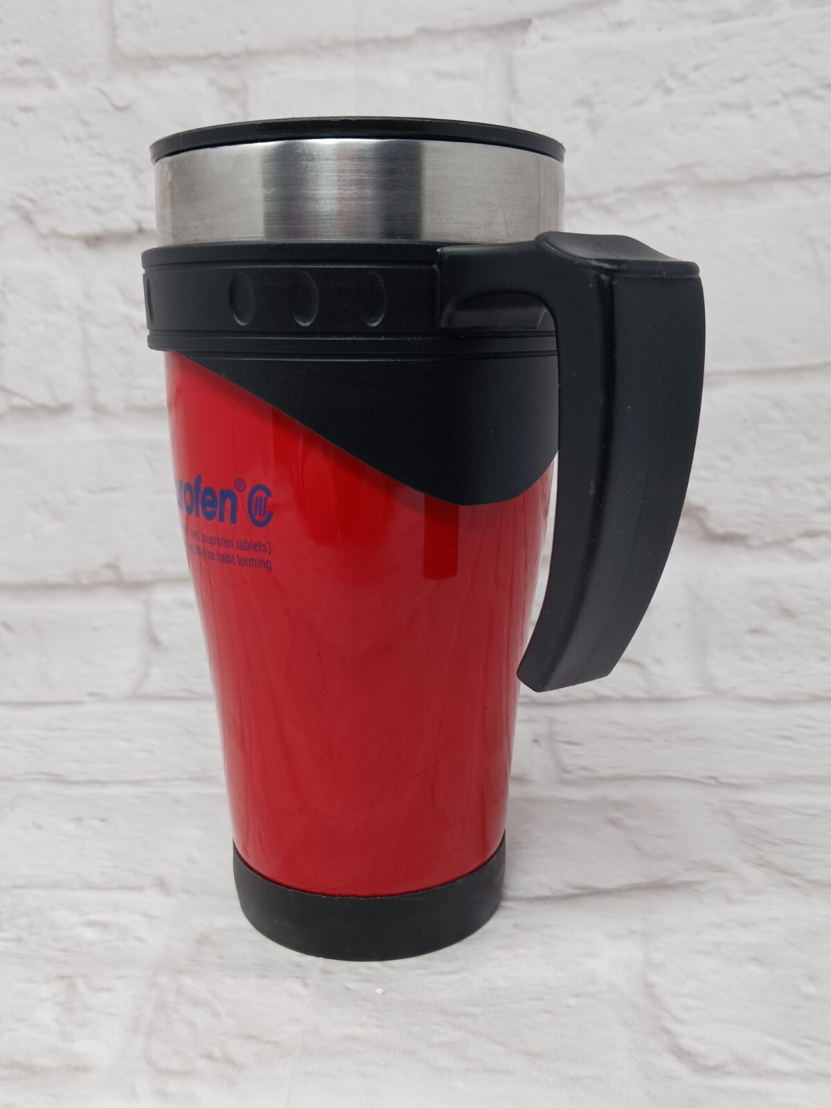 Vicoprofen Travel Stainless Steel Coffee Mug Prescription Drug Promotion RARE
