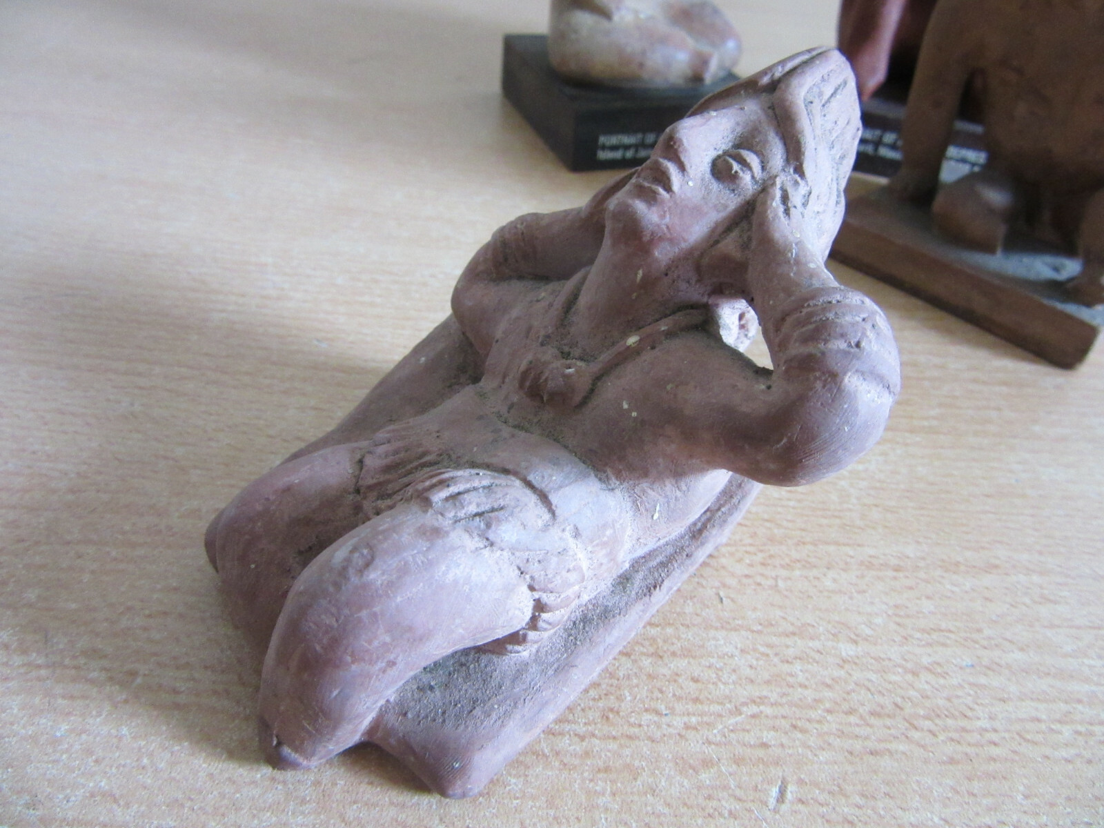 4 Vintage Mexican Terracota Figures Anxiety / Depression – Adv. for Etrafon