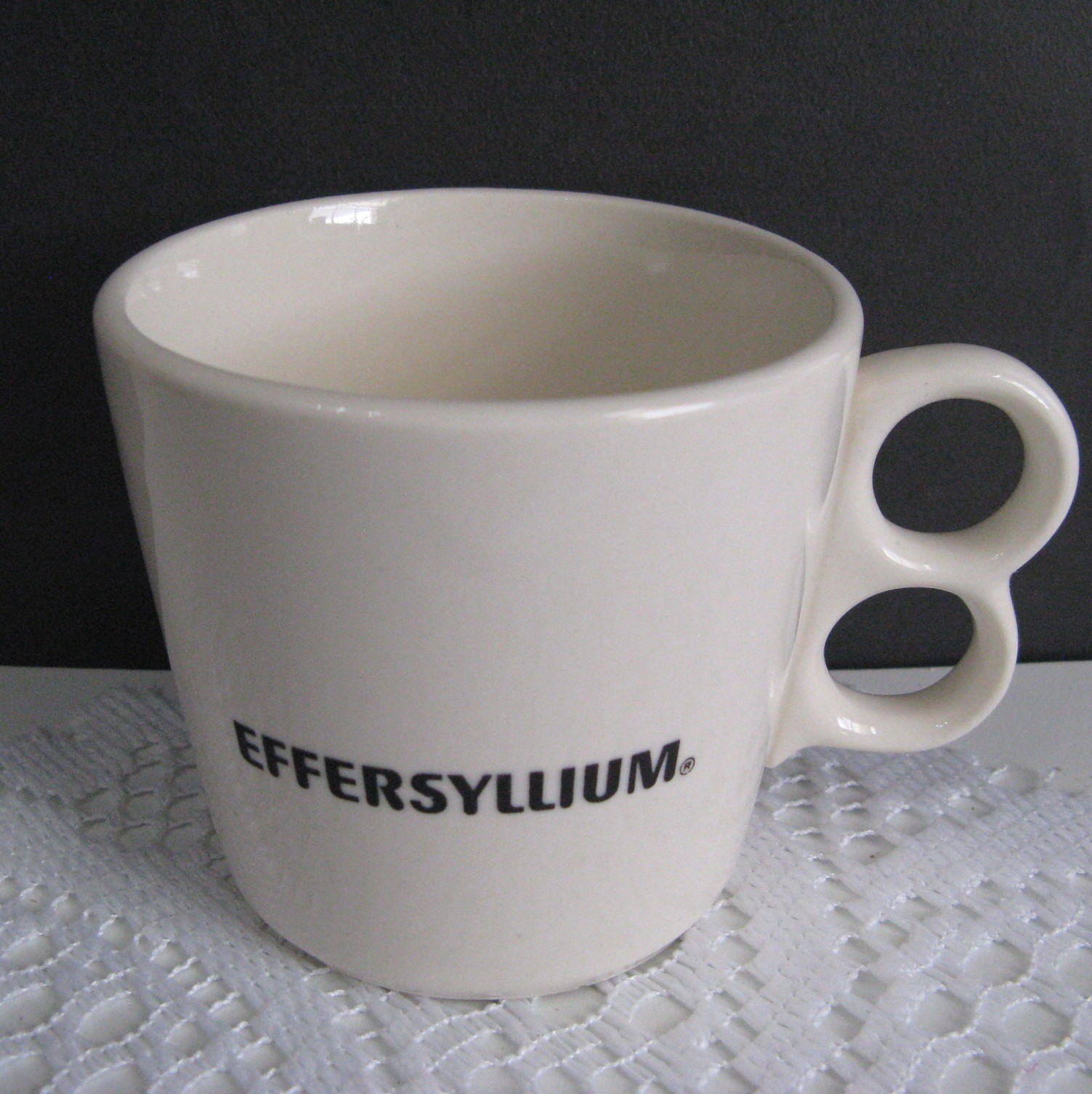 EFFERSYLLIUM Laxative Vtg 1960s Mug Drug Rep Promo Mount Clemens Trigger Handle