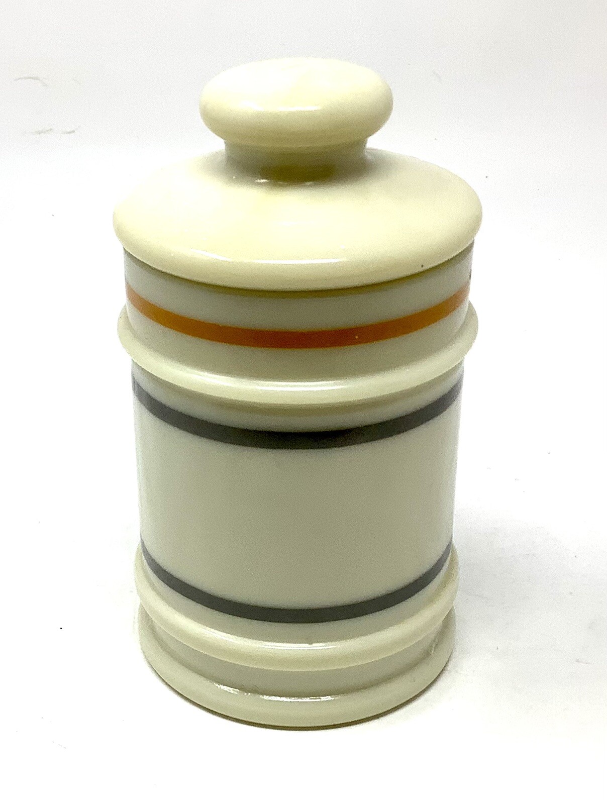 Vintage Apothecary Canister Jar Darvon Compound-65 with Lid Milk Glass 5 inches
