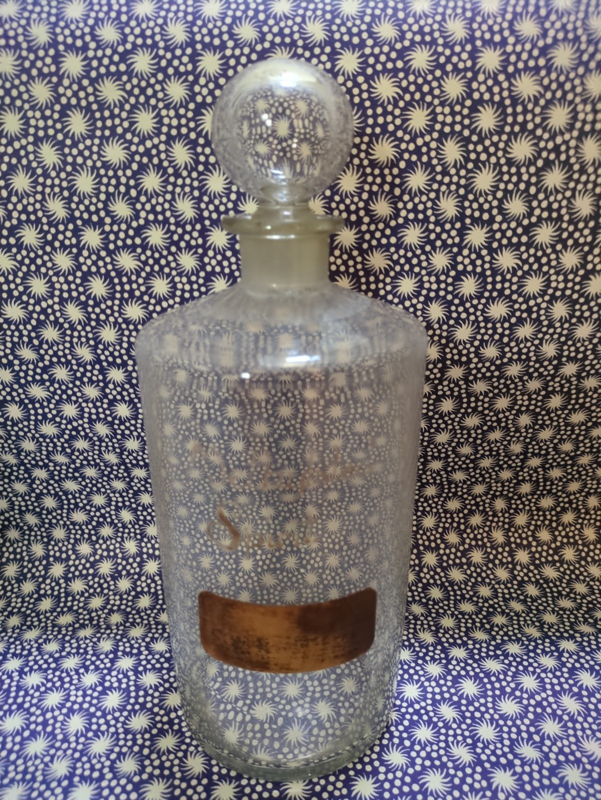 Antique Apothecary / Pharmacy Large Glass Bottle METHYLATED SPIRIT