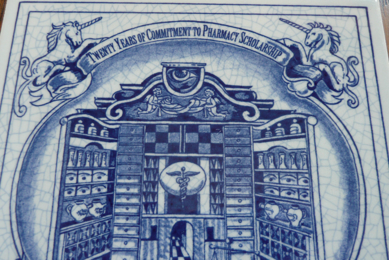 Burroughs Wellcome Co. Pharmacy Scholarship Program ~ 2 Delft Ceramic Tiles 1993