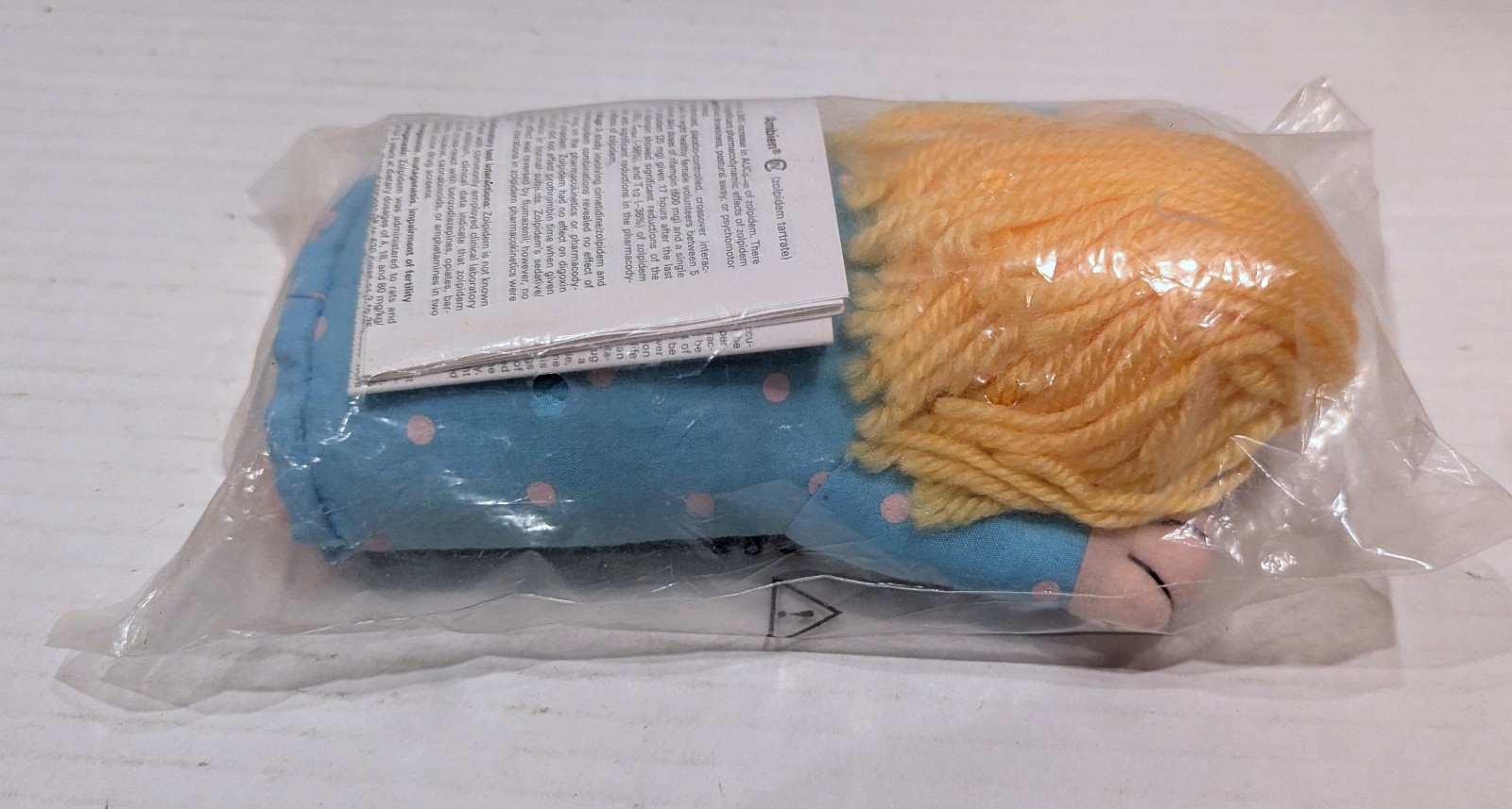 Vintage AMBIEN Sleepy Girl Plush Beanbag Doll – Pharmaceutical Rep Promo – RARE!