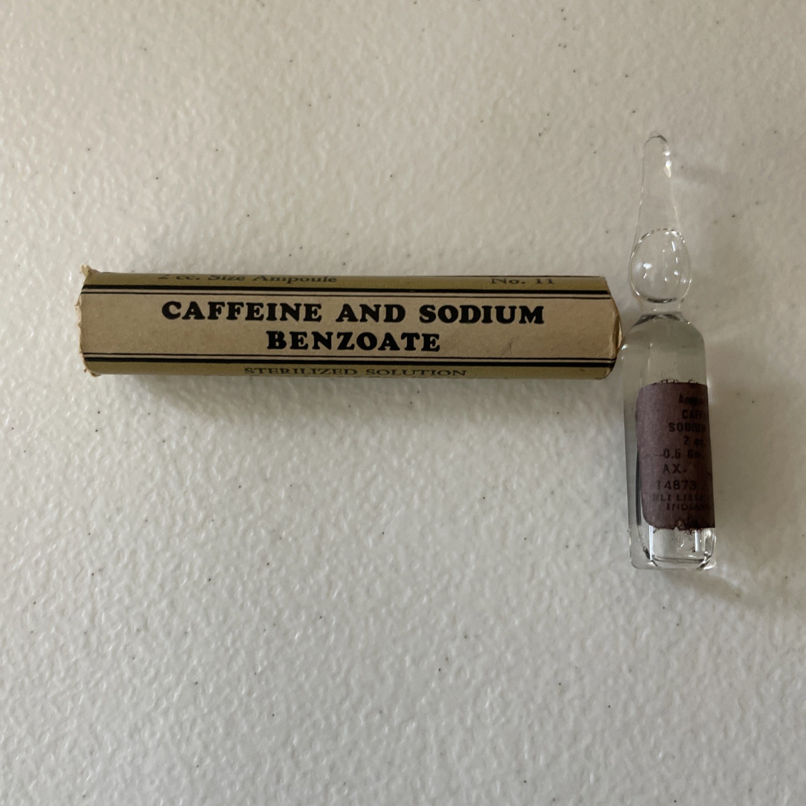 Caffeine & Sodium Benzoate Ampule Eli Lilly NOT FOR USE