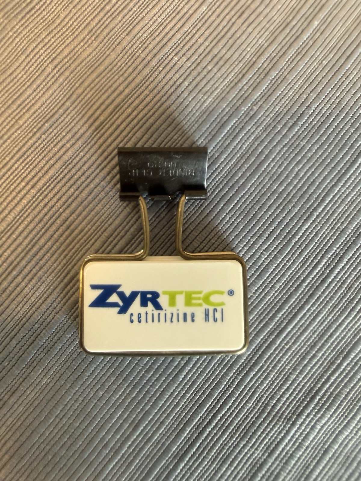 Zyrtec Brand Logo Pharmaceutical Advertising Binder Clip Sales Promotional Item